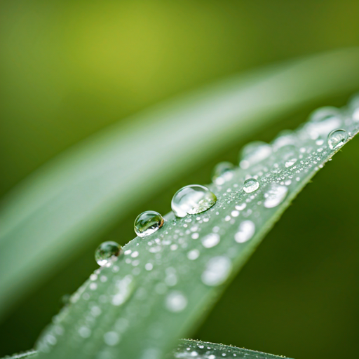 Gotas de agua sobre una hoja verde, esencia de hidratación pura